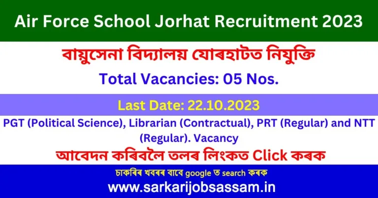 Air Force School Jorhat Recruitment