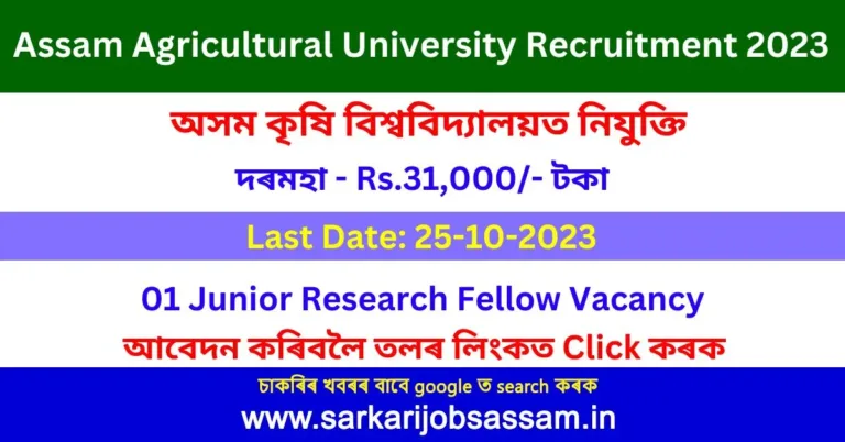 Assam Agricultural University Recruitment