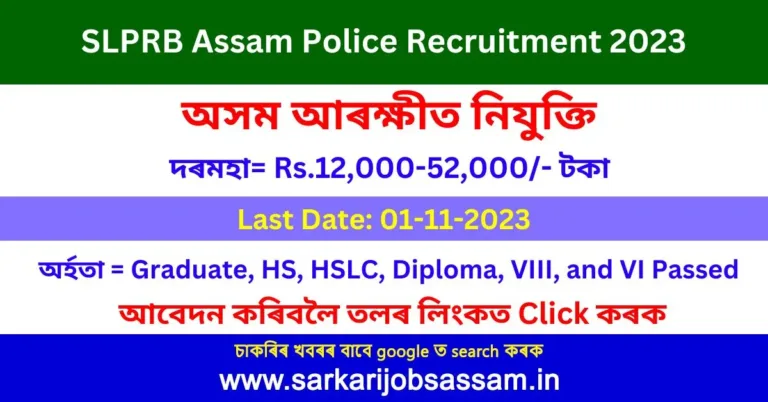 SLPRB Assam Police Recruitment