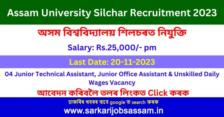 Assam University Silchar Recruitment