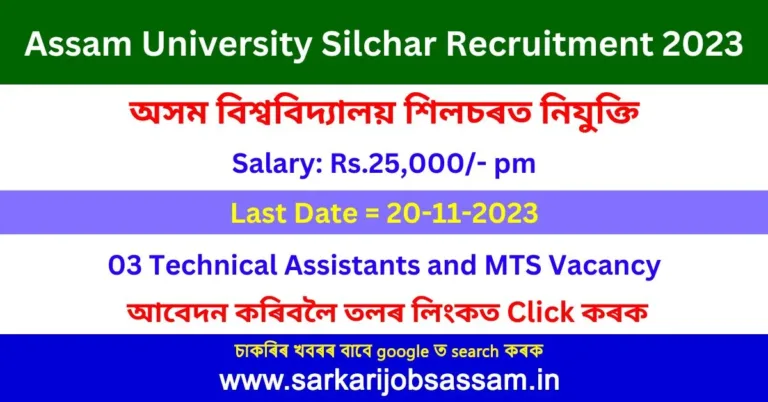 Assam University Silchar Recruitment