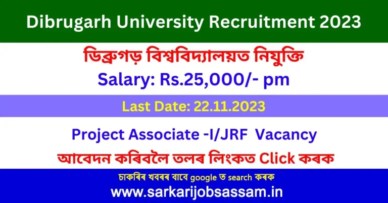 Dibrugarh University Recruitment