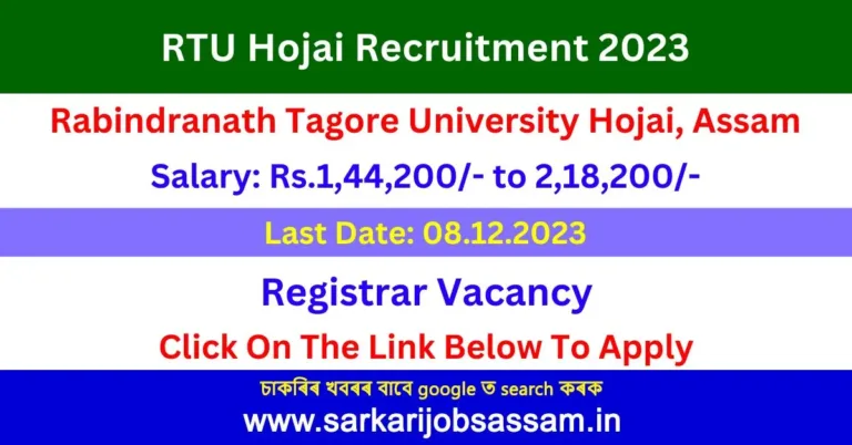 RTU Hojai Recruitment