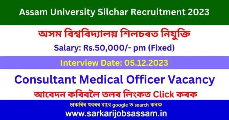 Assam University Silchar Recruitment