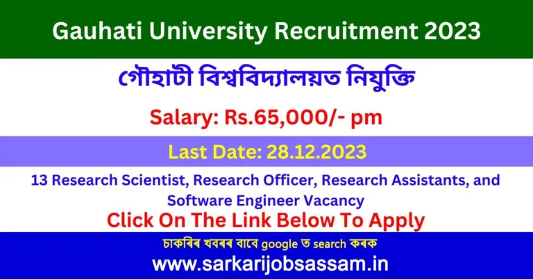 Gauhati University Recruitment