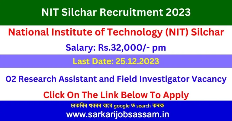 NIT Silchar Recruitment