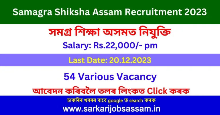 Samagra Shiksha Assam Recruitment