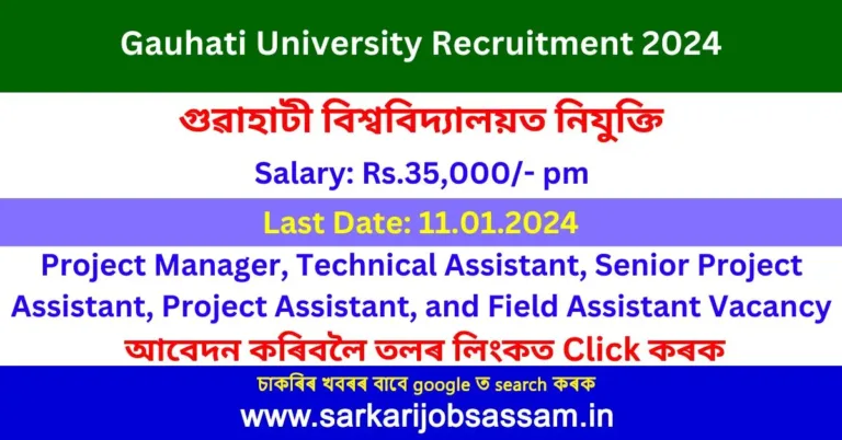 Gauhati University Recruitment