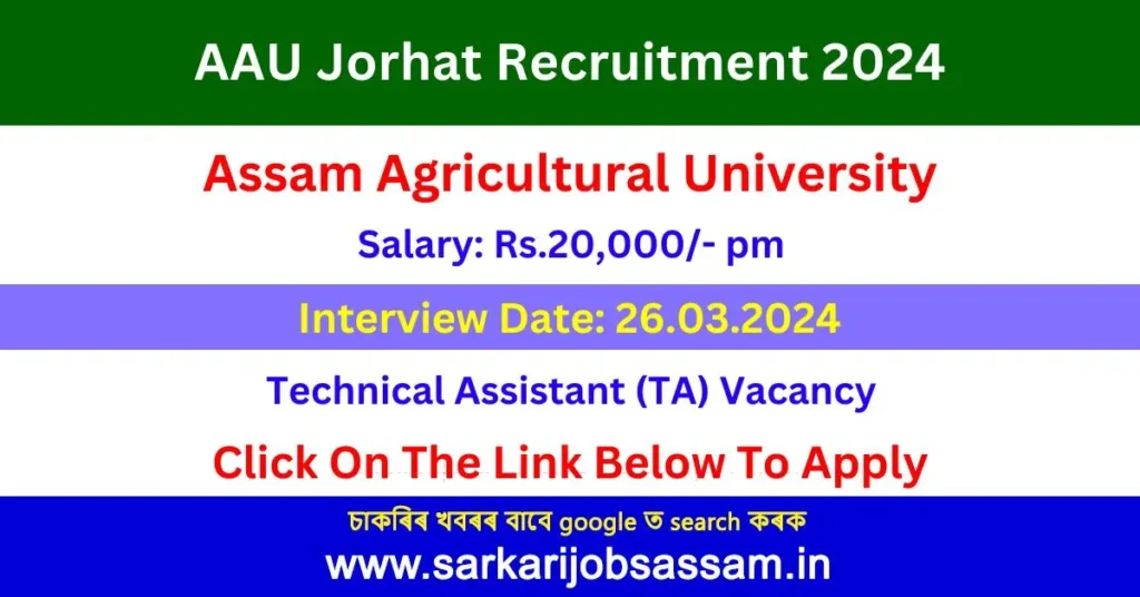 AAU Jorhat Recruitment