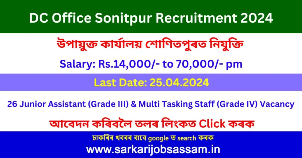 DC Office Sonitpur Recruitment 2024