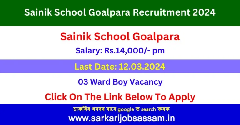 Sainik School Goalpara Recruitment