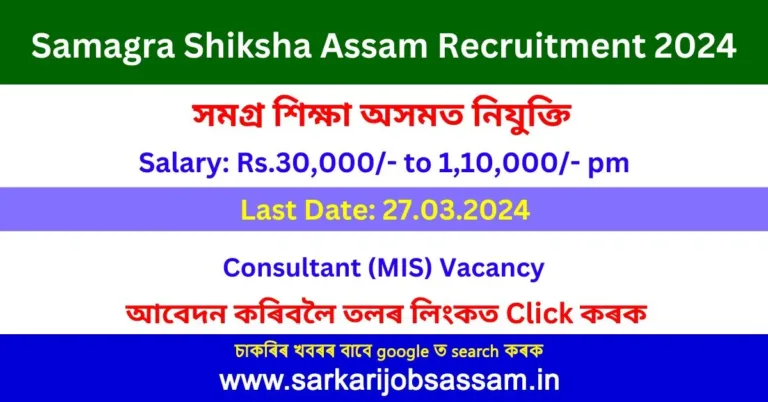 Samagra Shiksha Assam Recruitment 2024