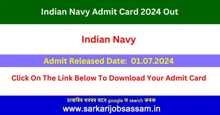 Indian Navy Admit Card 2024 Out